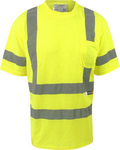 Unisex Majestic - Short Sleeve Hi-Vis T-Shirt with Pocket