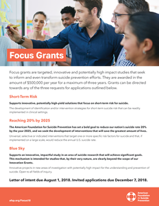 2018 Focus Grants Flyer