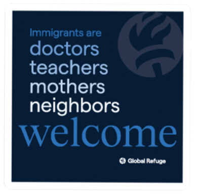 Immigrants Are Welcome Here Stickers (Packs of 5)